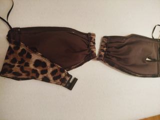 Top bikini Zara - leopardo - Talla M