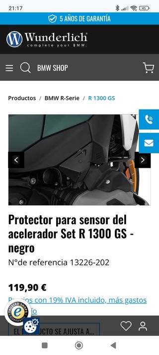 Protector sensor BMW R 1300 GS