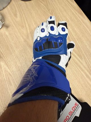 Guantes moto GP Pro cuero azul o rojo 