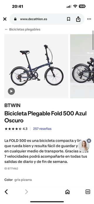 Bicicleta plegable BTWIN