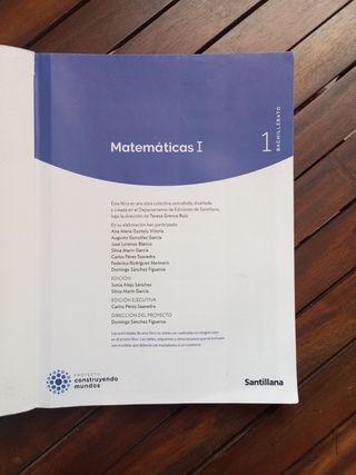 MATEMATICAS I 1BTO CONSTRUYENDO MUNDOS
