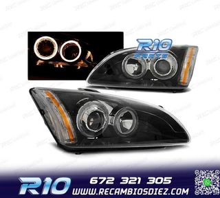 FAROS OJOS ANGEL PARA FORD FOCUS II 04-08 FONDO NEGRO