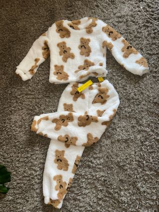 Pijama Osito Peluche - Blanco Marrón