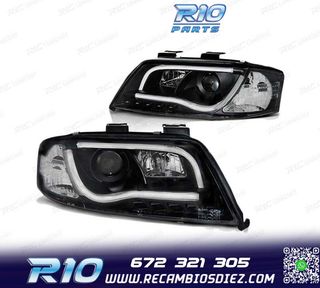 FAROS LED PARA AUDI A6 01-04 LUZ DIURNA NEGRO