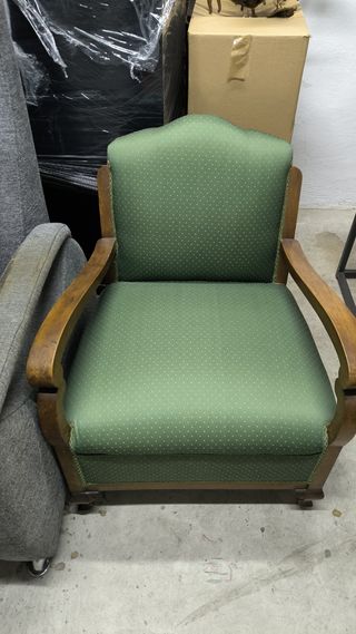 Sillónes vintage madera y tela