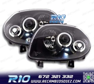 FAROS RENAULT CLIO 98-01 OJOS ANGEL FONDO NEGRO