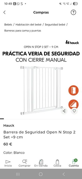 Barrera seguridad Hauck Open N Stop