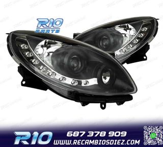 FAROS RENAULT TWINGO 07-11 LUZ DIURNA LED FONDO NEGRO