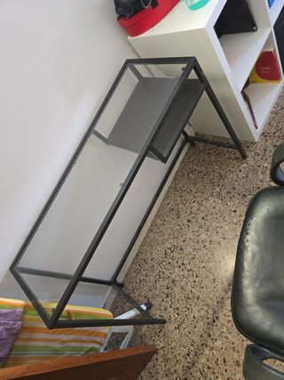 Mesa escritorio cristal negra