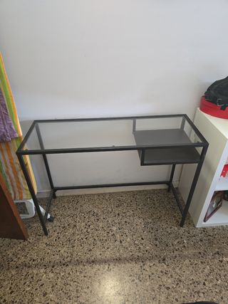 Mesa escritorio cristal negra