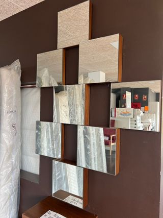 Espejo recibidor madera 12 piezas con cajón 