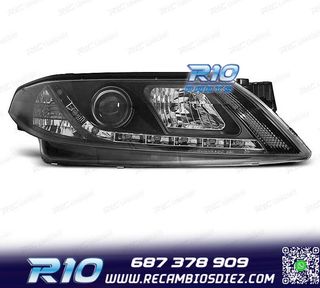 FAROS RENAULT LAGUNA 01-05 LUZ DIURNA LED FONDO NEGRO