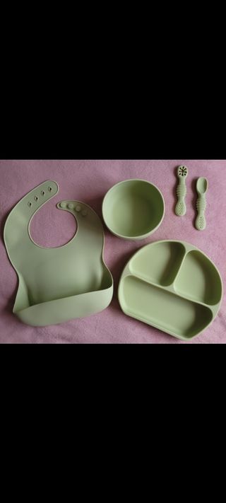 Vajilla bebé silicona - Set 5 piezas