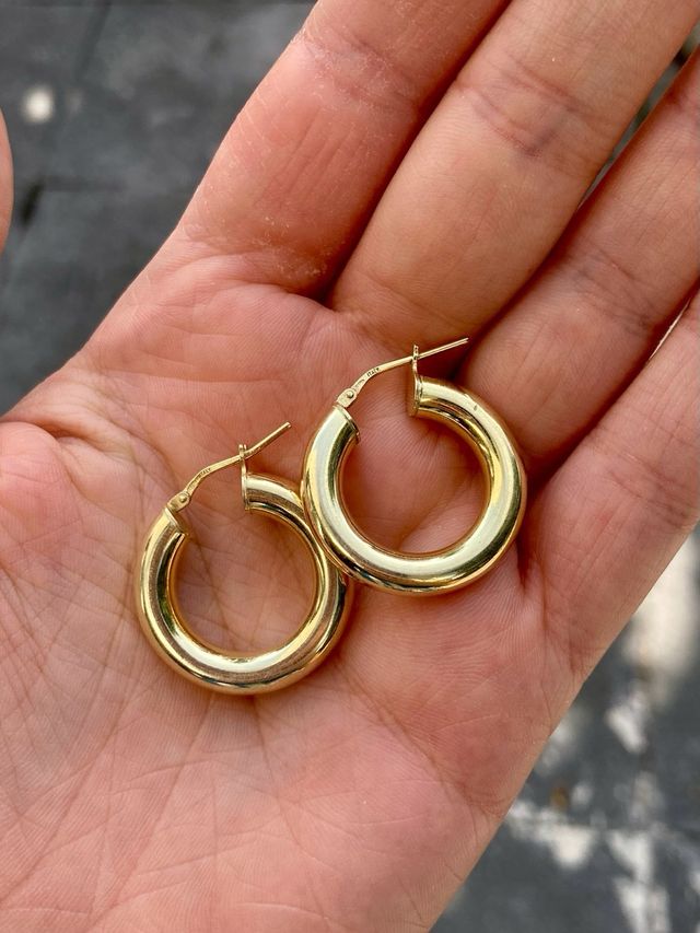 Orecchini grandi a cerchio argento placcato oro