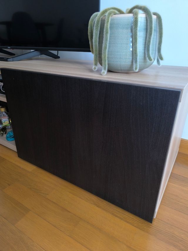 Mueble TV madera/negro BESTA