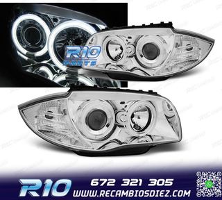 FAROS OJOS ANGEL PARA BMW 1 E81 E87 04-11 CROMADO CCFL