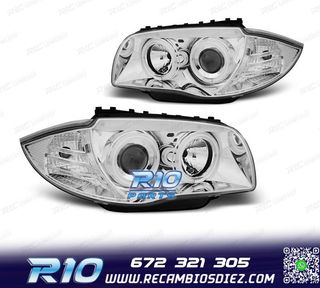 FAROS OJOS ANGEL PARA BMW 1 E81 E87 04-11 CROMADO CCFL