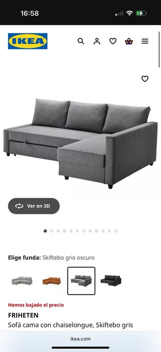 Sofá cama chaiselongue IKEA