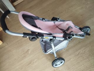 Carrito muñecas rosa-gris