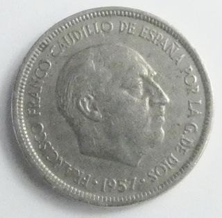 Moneda 5 Pesetas Franco 1957