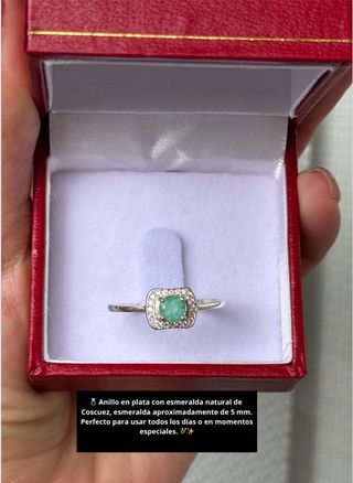 Anillo plata 925 esmeralda Coscuez