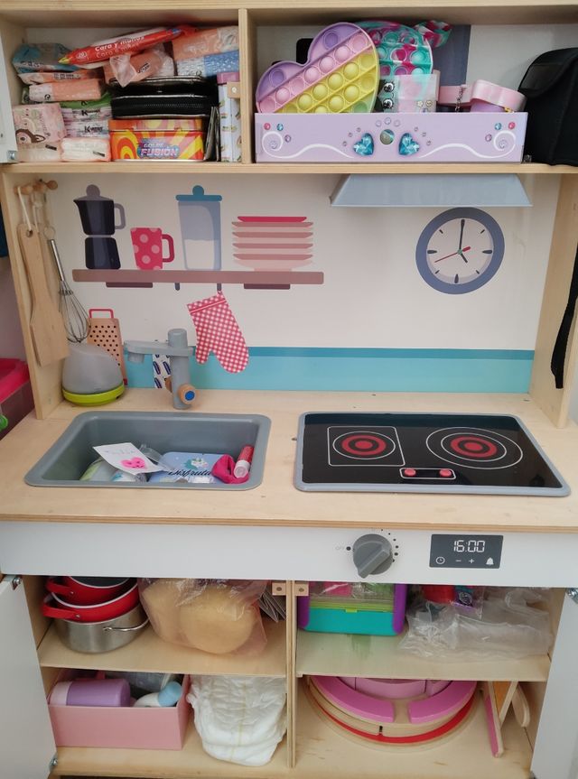 Cocinita juguete madera infantil +accesorios