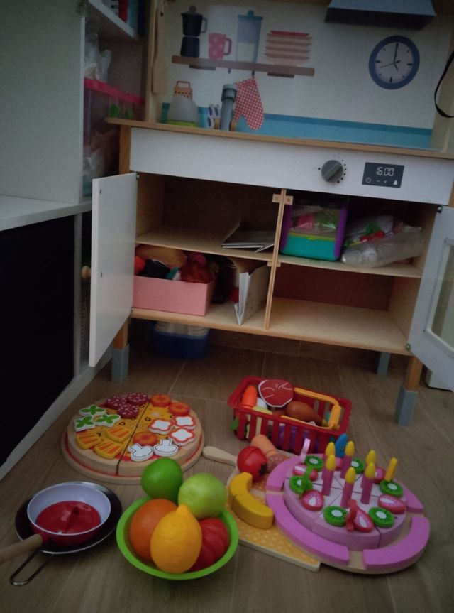 Cocinita juguete madera infantil +accesorios