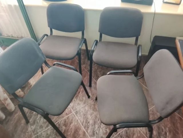 Sedia da ufficio in metallo grigio - 4 unità