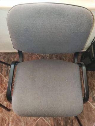 Silla oficina gris metal - 4 unidades