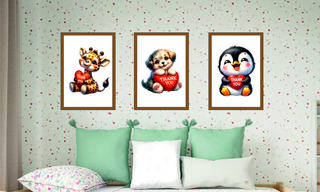 3 Cuadros infantiles con animales