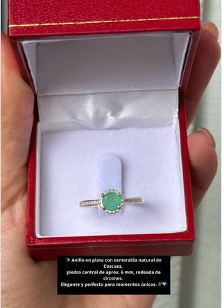 Anillo plata esmeralda Coscuez