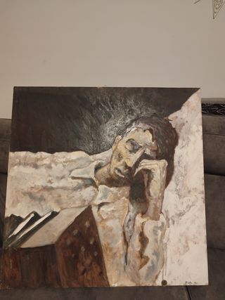 Cuadro original pintado a mano – Hombre dormido