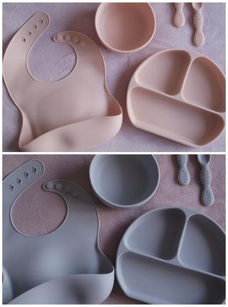 Vajilla bebé silicona: 3 kits