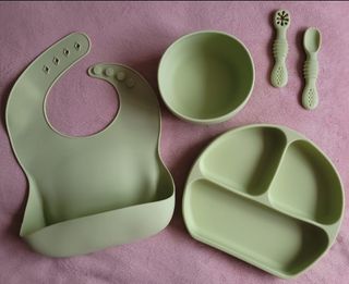 Vajilla bebé silicona: 3 kits
