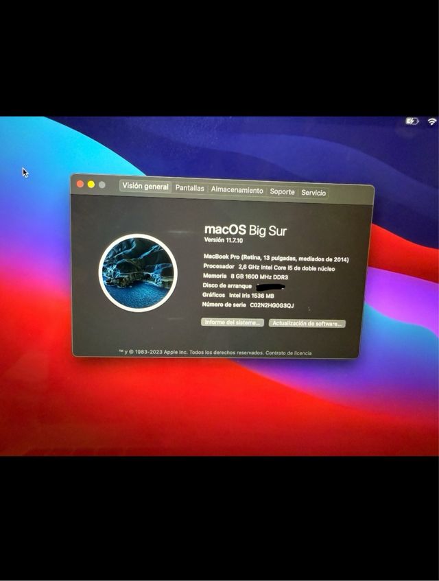 MacBook Pro 2014 8 RAM 256gb