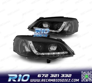 FAROS PARA OPEL ASTRA G 94-97 LUZ DIURNA LED FONDO NEGRO