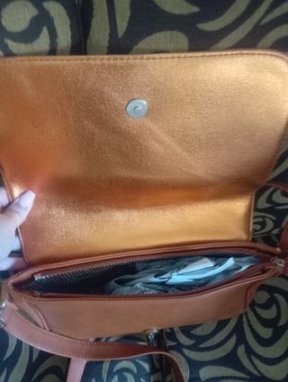 Bolso bandolera marrón anaranjado