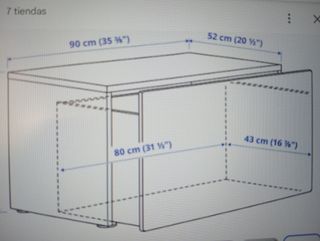 Banco SMÅSTAD Ikea blanco 90x52x48