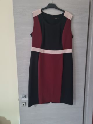 Vestito Lizalù nero-bordeaux tg.50
