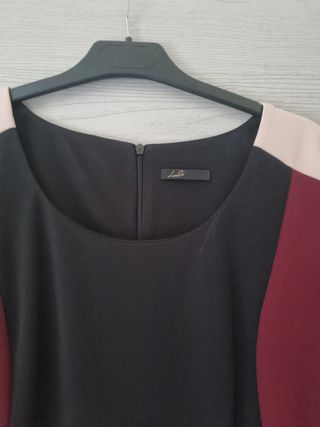 Vestito Lizalù nero-bordeaux tg.50