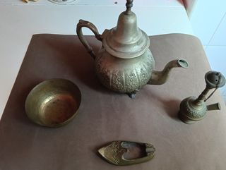Lote, artículos variados en bronce, decoración 
