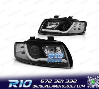 FAROS AUDI A4 B6 00-04 LUZ DIURNA TUBE LIGHT FONDO NEGRO