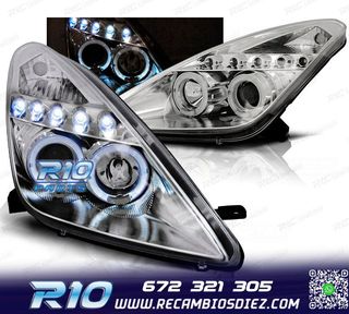 FAROS PARA TOYOTA CELICA T23 99-05 LED OJOS ANGEL CROMADOS