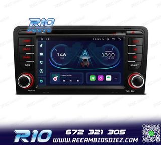 RADIO GPS ANDROID 12 AUDI A3 8P 8PA USB GPS TACTIL HD OCTA-C