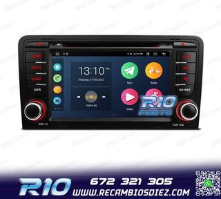 RADIO GPS ANDROID 12 AUDI A3 8P 8PA USB GPS TACTIL HD OCTA-C