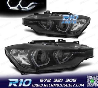 FAROS BMW F30 F31 LCI 15-18 LUZ DIURNA LED DRL NEGROS