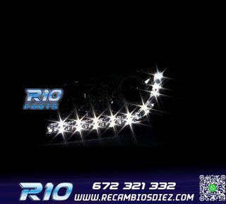 FAROS AUDI A3 8P 03-08 LUZ DIURNA LED FONDO CROMO