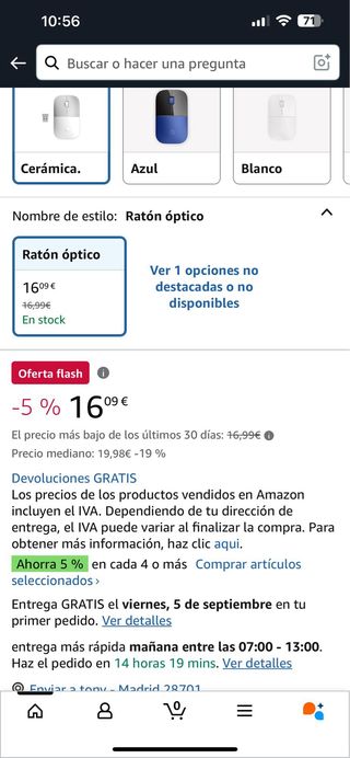 Ratón HP Z3700 inalámbrico - Blanco