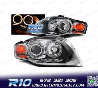FAROS OJOS ANGEL PARA AUDI A4 B7 04-08 CROMADOS