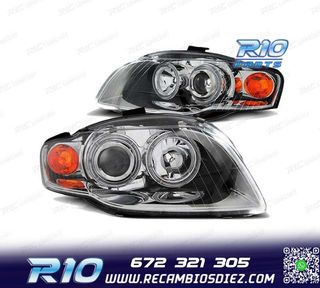 FAROS OJOS ANGEL PARA AUDI A4 B7 04-08 CROMADOS